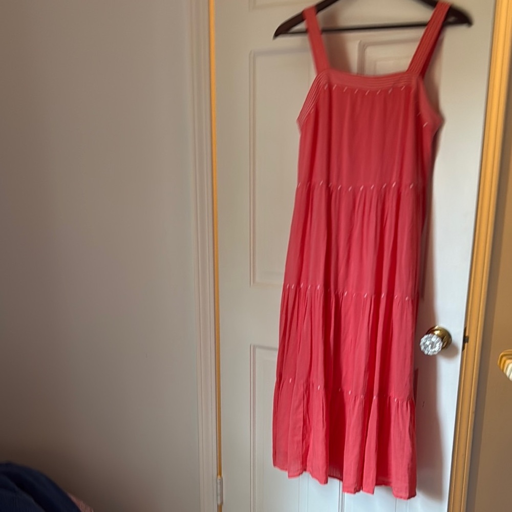 Old navy. Size Small tall. Coral Sleeveless Maxi tiered Dress